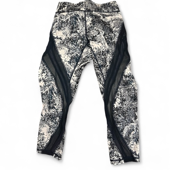 Lululemon Never Still Crop 21” Wildwood Multi Nocturnal Teal Blue Mesh size 6 - Picture 6 of 11